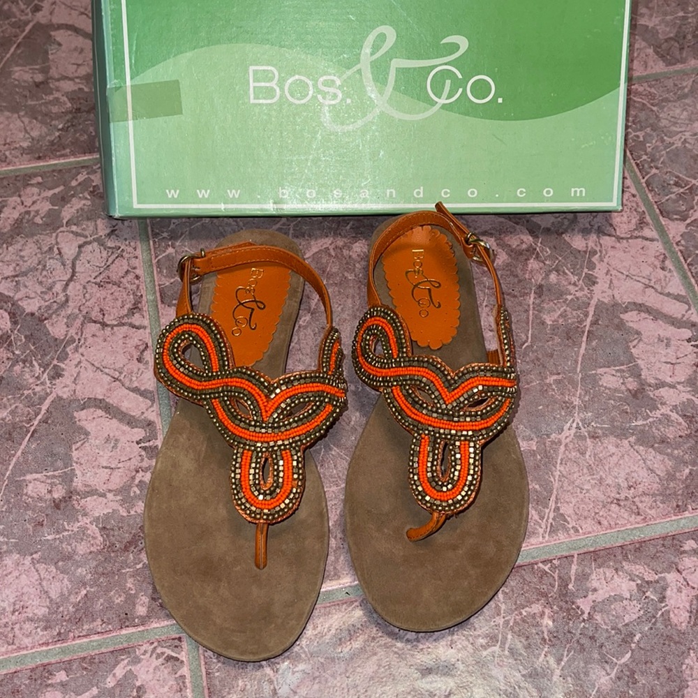Bos&Co woman’s tangerine sandals size 6
